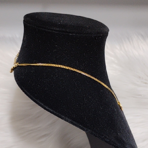 Authentic Dior CD Plated Gold W Crystal Details Pendant Necklace - Picture 11 of 15